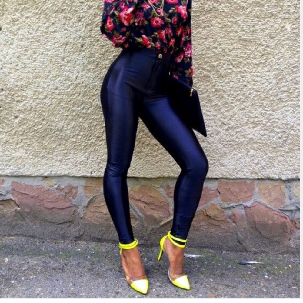 Skinny skinny black high waisted pants